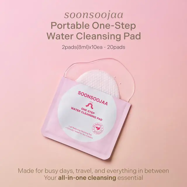 Alt view image 2 of 7 - Soonsoojaa Portable One-Step Water Cleansing Pad 2pads(8ml) x 10ea (20pads)