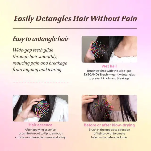 Alt view image 5 of 6 - Eyecandy Rainbow volume S paddle brush (Black)