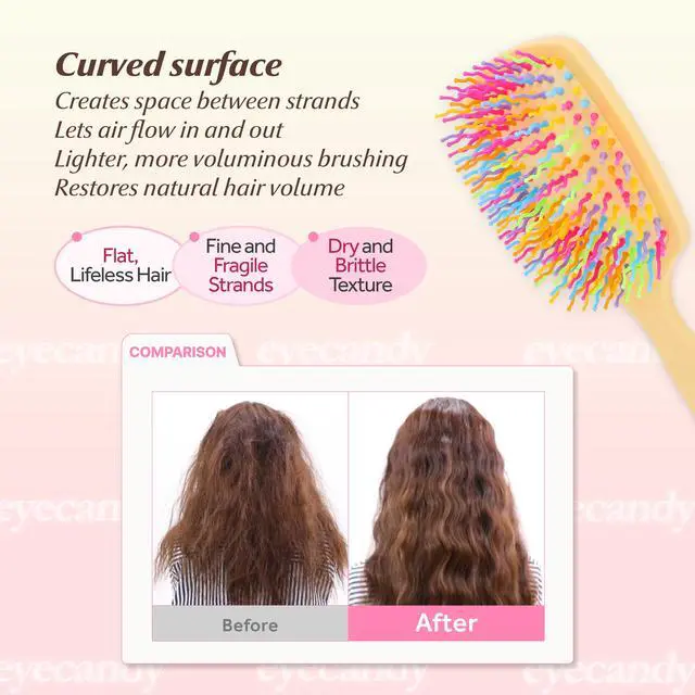 Alt view image 4 of 6 - Eyecandy Rainbow volume S paddle brush (Melon Green)