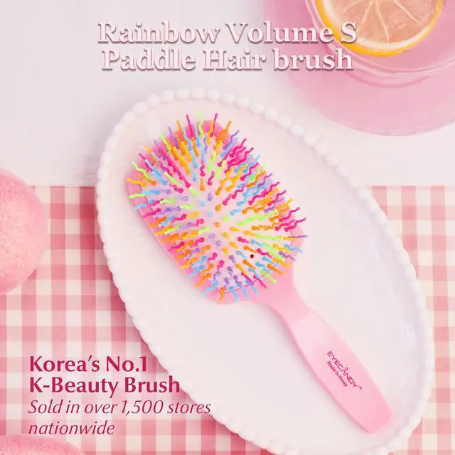 Alt view image 2 of 6 - Eyecandy Rainbow volume S paddle brush (Melon Green)