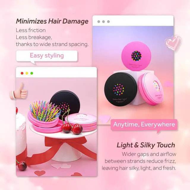 Alt view image 7 of 7 - Eyecandy Rainbow volume S brush Compact (Black)