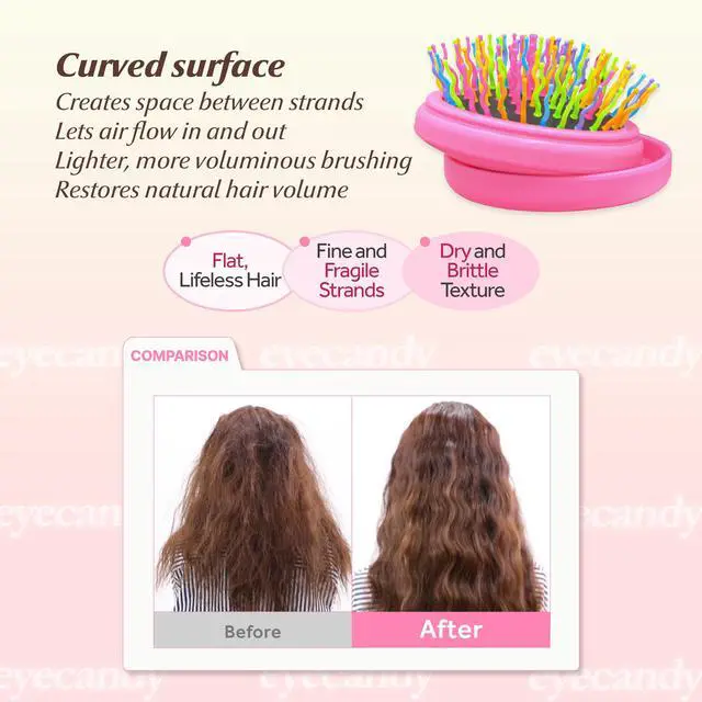 Alt view image 4 of 7 - Eyecandy Rainbow volume S brush Compact (Pink)