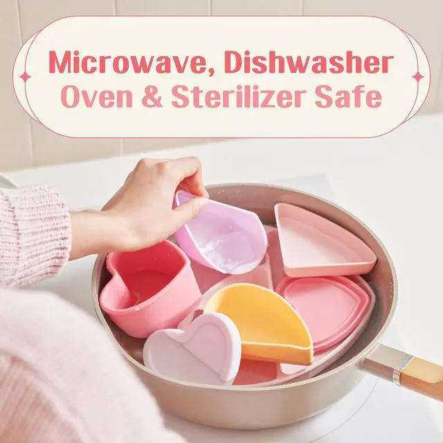 Alt view image 7 of 7 - LOVEAT Heart Bowl 8.5 fl oz (250ml)  Patented Leak-Proof Baby Food Storage Container, Microwave Freezer and Oven Safe, BPA-Free for Weaning and Toddler Feeding (Lilac)