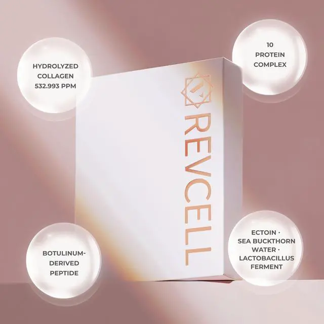 Alt view image 4 of 7 - Revcell Vita Collagen Full Face Lifting Mask / 5 sheets / 3.35 oz / 95g / White