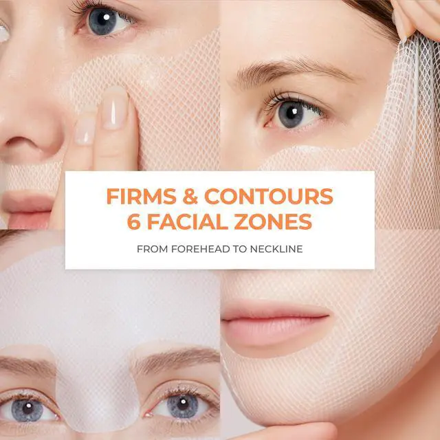 Alt view image 5 of 7 - Revcell Vita Collagen Full Face Lifting Mask / 5 sheets / 3.35 oz / 95g / White