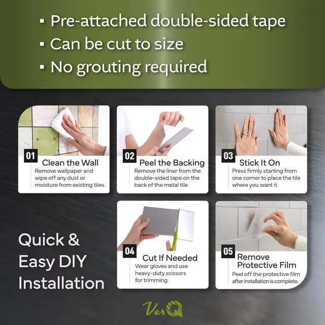 Alt view image 6 of 7 - VER-Q Metal Tile Glossy White (50 sheets)