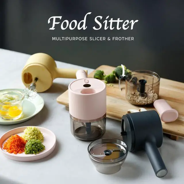 Alt view image 2 of 7 - Food Sitter Multipurpose Slicer and Dicer (Powder Pink)
