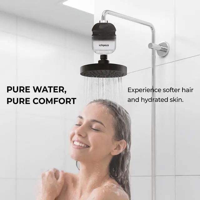 Alt view image 6 of 7 - Ionpolis Wall-Mounted High Capacity 6-Scent Vitamin C Shower Filter with 6-Stage Filtration Suitable for Shower Head Mounted on the Wall or Ceiling