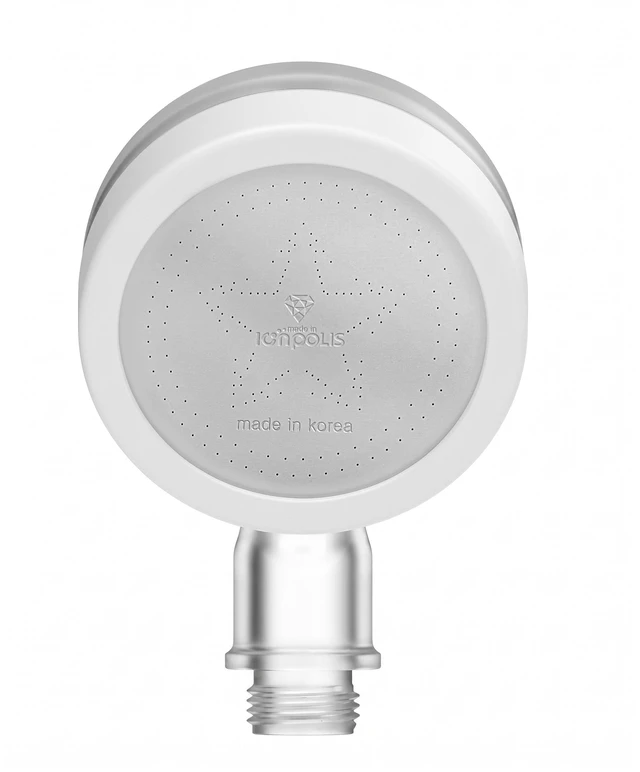 Main image of The Ionpolis portable mini shower head features a built-in 5-stage filter