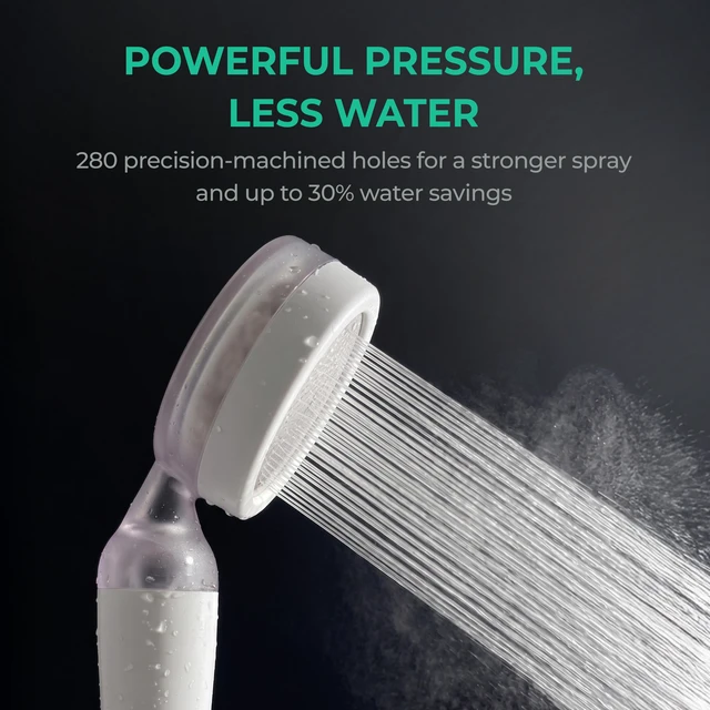 Alt view image 5 of 7 - Ionpolis Premium High Pressure 3-Color Shower Head Built-in Dual Filter System for Perfect Water Purification White