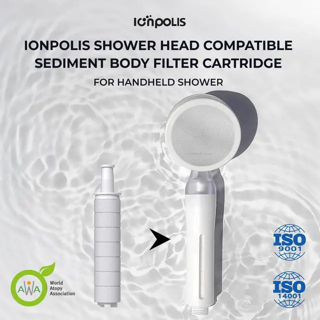 Alt view image 2 of 6 - Ionpolis Shower Head Compatible Sediment Body Filter Cartridge for Handheld 3PCS/Pack