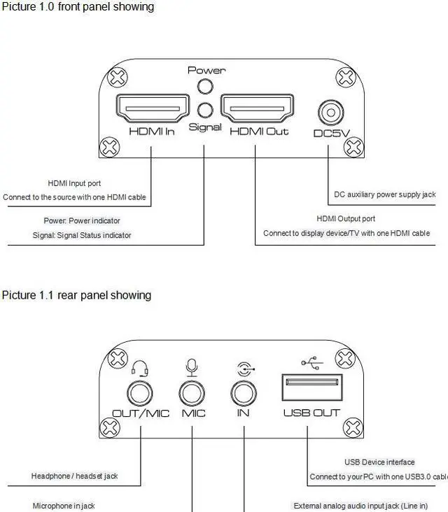 Alt view image 4 of 7 - 4K HD-Video Capture-HDMI In USB3.0 out 3840x2160@30Hz or 4096x2160@24Hz Max Support 3840x2160@60Hz YUV420