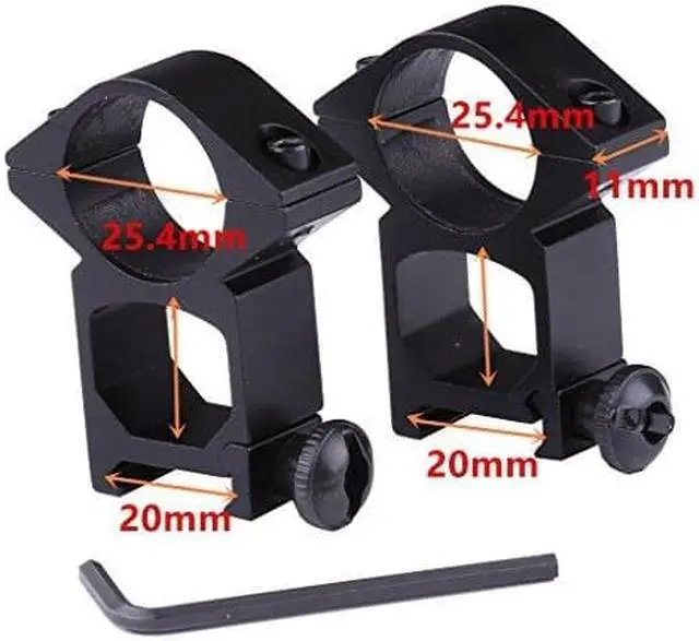 Alt view image 3 of 5 - High Profile See Through 25.4mm Scope Rings 21mm Picatinny Weaver Rail Mount (2pcs)
