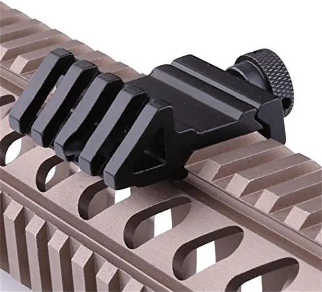 Alt view image 3 of 4 - Offset Rail allows the attachment of laser/flashlight mounts, red dot sights or other accessories Weaver Style 45-Degree Offset Rail Mount 20mm Weaver
