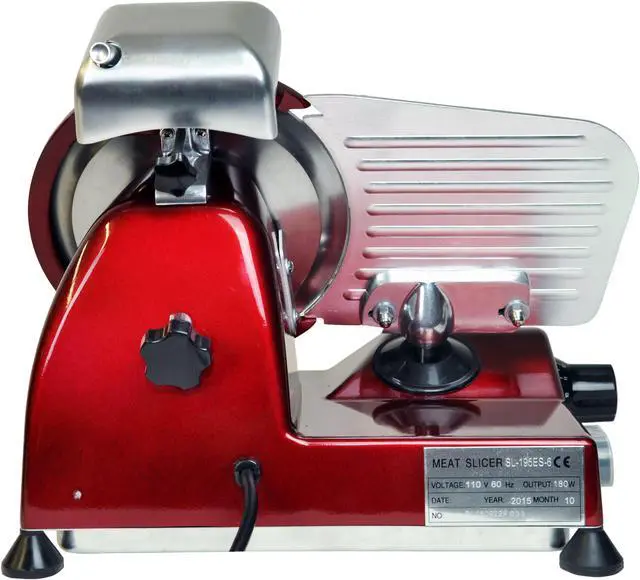 Alt view image 4 of 6 - KWS Premium 200w Electric Meat Slicer 6"(Red) Stainless Steel Blade, Frozen Meat/ Cheese/ Food Slicer Low Noises