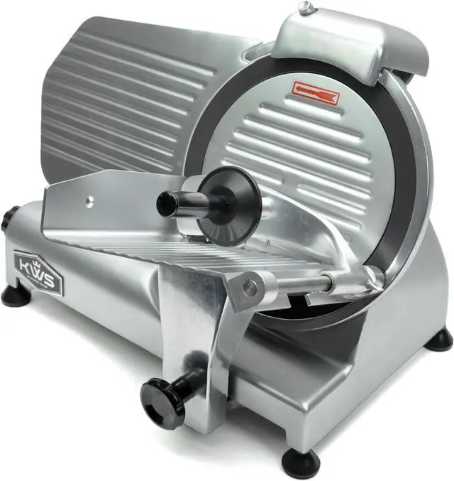 Alt view image 2 of 5 - KWS Premium Commercial 320w Electric Meat Slicer 10" with Non-sticky Teflon Blade, Frozen Meat/ Cheese/ Food Slicer Low Noises Commercial and Home Use