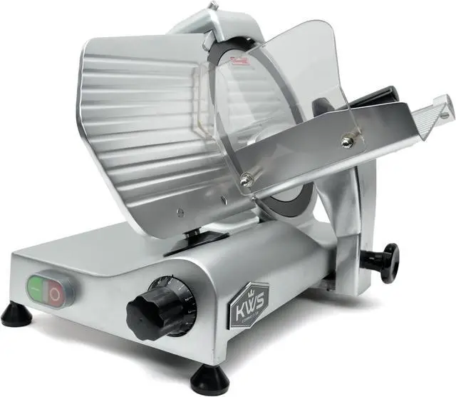 Alt view image 4 of 5 - KWS Premium Commercial 320w Electric Meat Slicer 10" with Non-sticky Teflon Blade, Frozen Meat/ Cheese/ Food Slicer Low Noises Commercial and Home Use