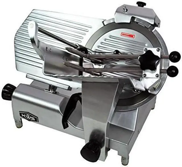 Alt view image 2 of 5 - KWS Premium 450w Electric Meat Slicer 12" Stainless Blade With Commercial Grade Carriage, Frozen Meat/ Cheese/ Food Slicer Low Noises