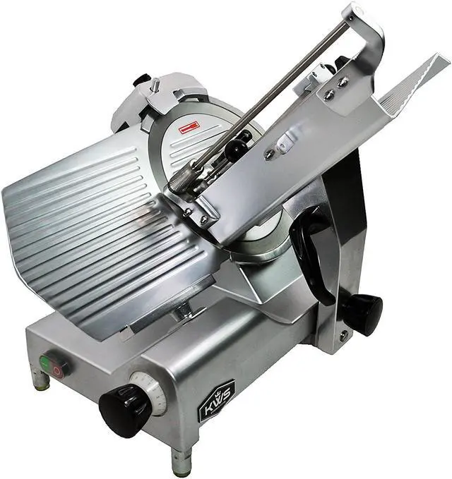 Alt view image 3 of 5 - KWS Premium 450w Electric Meat Slicer 12" Stainless Blade With Commercial Grade Carriage, Frozen Meat/ Cheese/ Food Slicer Low Noises