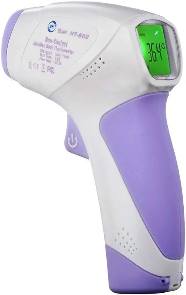 Alt view image 3 of 7 - Infrared Non-contact Thermometer Temperature Measurement Device Digital Forehead Body Thermometer °C / °F Switch 3 Color Backlight with Fever Alarm HT-668
