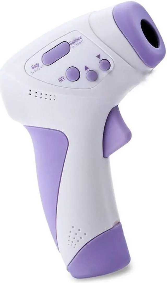 Alt view image 2 of 7 - Infrared Non-contact Thermometer Temperature Measurement Device Digital Forehead Body Thermometer °C / °F Switch 3 Color Backlight with Fever Alarm HT-668