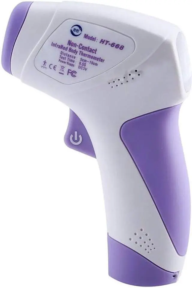 Alt view image 4 of 7 - Infrared Non-contact Thermometer Temperature Measurement Device Digital Forehead Body Thermometer °C / °F Switch 3 Color Backlight with Fever Alarm HT-668