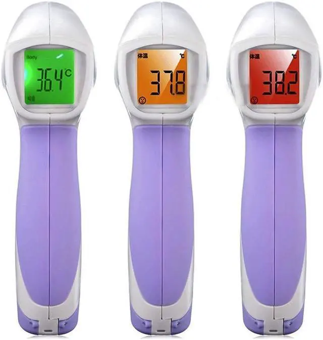 Alt view image 6 of 7 - Infrared Non-contact Thermometer Temperature Measurement Device Digital Forehead Body Thermometer °C / °F Switch 3 Color Backlight with Fever Alarm HT-668
