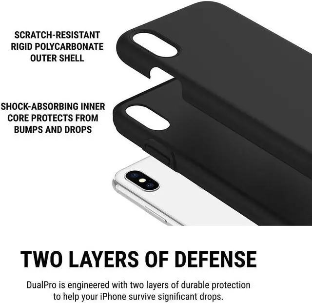 Alt view image 2 of 12 - Incipio DualPro for iPhone XR Black IPH1748BLK