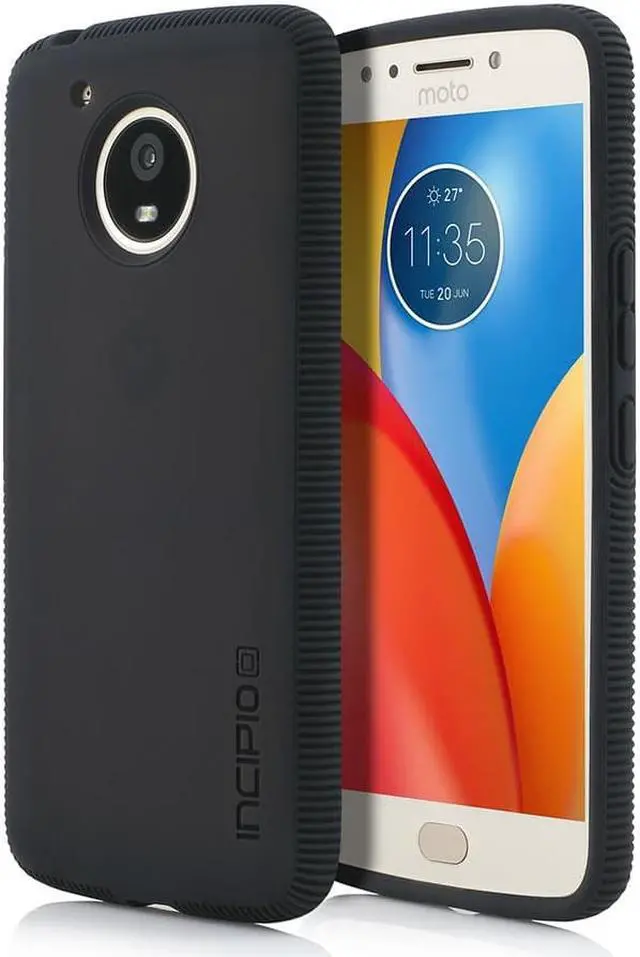 Alt view image 3 of 12 - Incipio Octane Motorola Moto E4 Plus Case with Textured Bumper and Hard Shell Back for Motorola Moto E4 Plus - Black