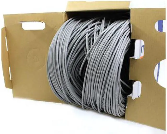 Alt view image 2 of 7 - Elite Cat5e Plenum (CMP), 1000ft, 350MHz, 24AWG, U/UTP, Solid Pure Copper, UL Certified, Bulk Ethernet Cable, Gray