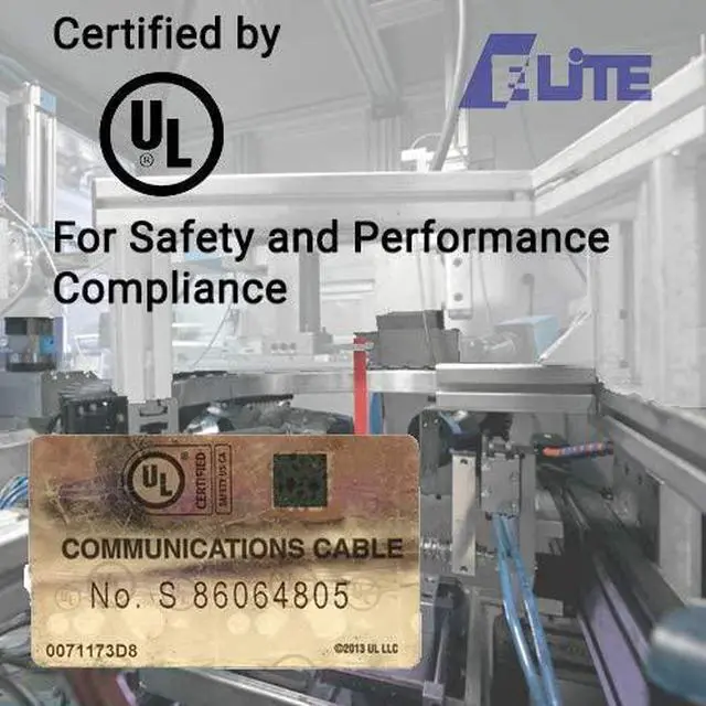 Alt view image 6 of 6 - Elite Cat5e Riser (CMR), 500ft, 350MHz, 24AWG, 25 Unshielded Twisted Pairs, Solid Bare Copper, U/UTP, UL Certified, Bulk Ethernet Cable Reel, Gray
