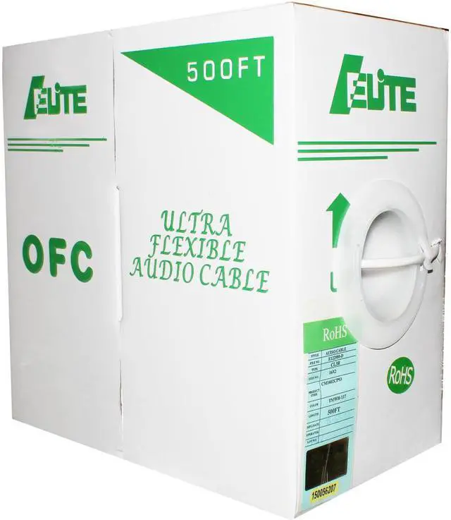 Main image of Elite Audio Cable, 500ft, 14AWG, 4 Conductor, Oxygen-Free 100% Bare Copper, PVC Jacket, UL Certified, Bulk Cable, Blue