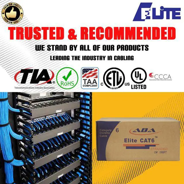 Alt view image 3 of 7 - Elite Cat6 Stranded (CM), 1000ft, 400MHz, 28AWG, U/UTP, Bare Copper, UL Certified, Ultra Slim, Bulk Ethernet Cable, White