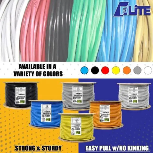 Alt view image 4 of 7 - Elite Cat6 Stranded (CM), 1000ft, 400MHz, 26AWG, F/UTP, Bare Copper, UL Certified, Bulk Ethernet Cable Reel, Orange