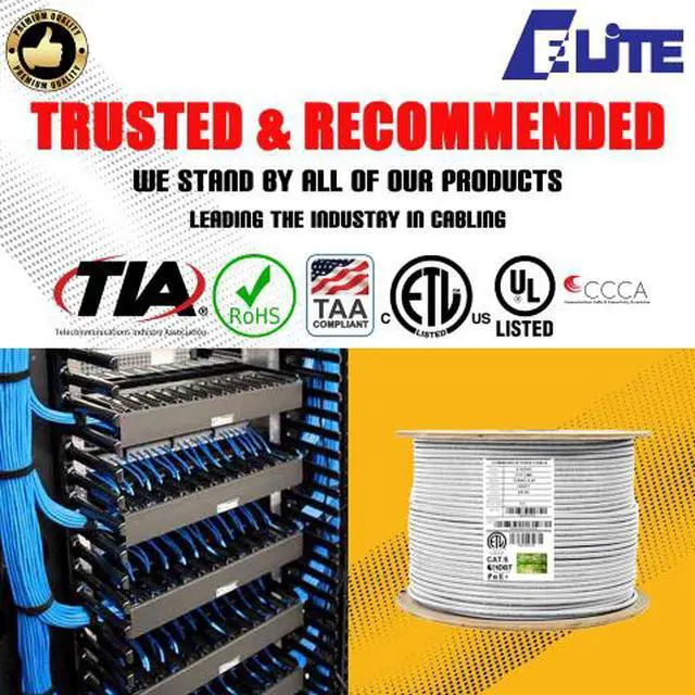 Alt view image 3 of 7 - Elite Cat6 Stranded (CM), 1000ft, 400MHz, 26AWG, F/UTP, Bare Copper, UL Certified, Bulk Ethernet Cable Reel, Green
