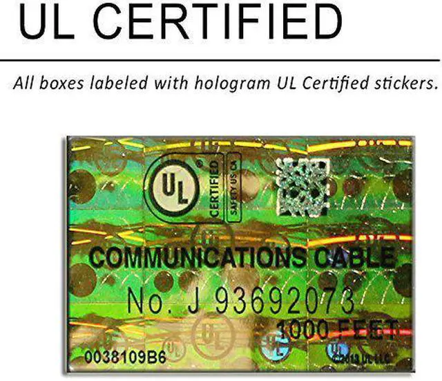 Elite Cat6 Plenum (CMP), 1000ft, 550MHz, 23AWG, UTP, Solid Pure Copper ...