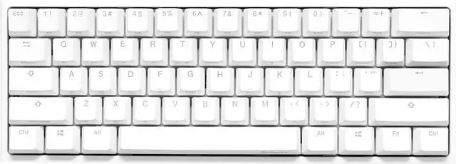 Alt view image 4 of 4 - Ducky One 2 Mini Pure White - RGB LED 60% Double Shot PBT (Kailh Speed Copper) Mechanical Keyboard