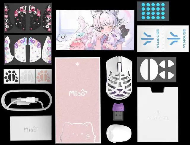 Alt view image 2 of 3 - MK x WLMOUSE Beast Miao 8K Wireless Mouse Black Omron Optical