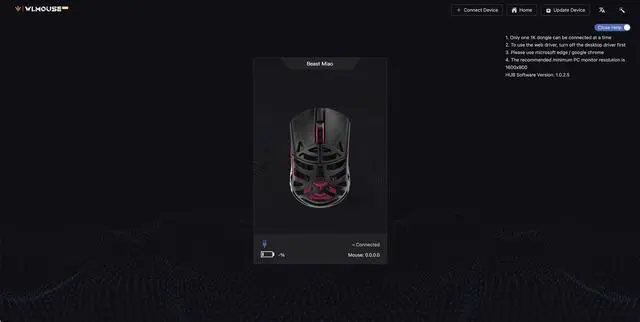 Alt view image 3 of 3 - MK x WLMOUSE Beast Miao 8K Wireless Mouse Black Omron Optical