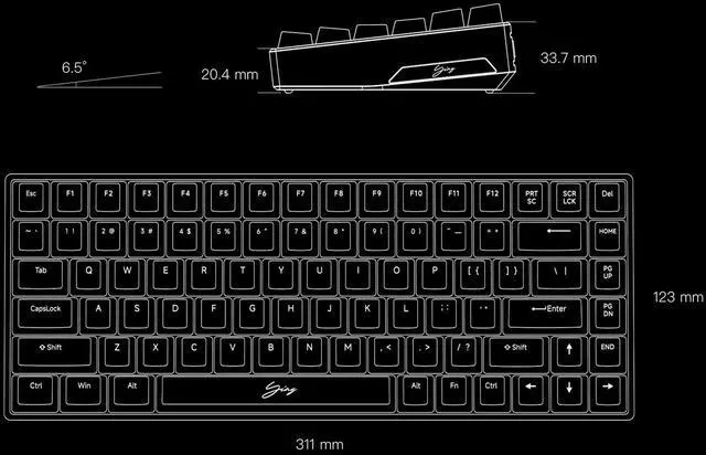 Alt view image 4 of 5 - WLMOUSE Ying75 HE Forged Carbon Fiber RGB 8K Keyboard White TTC Shadow