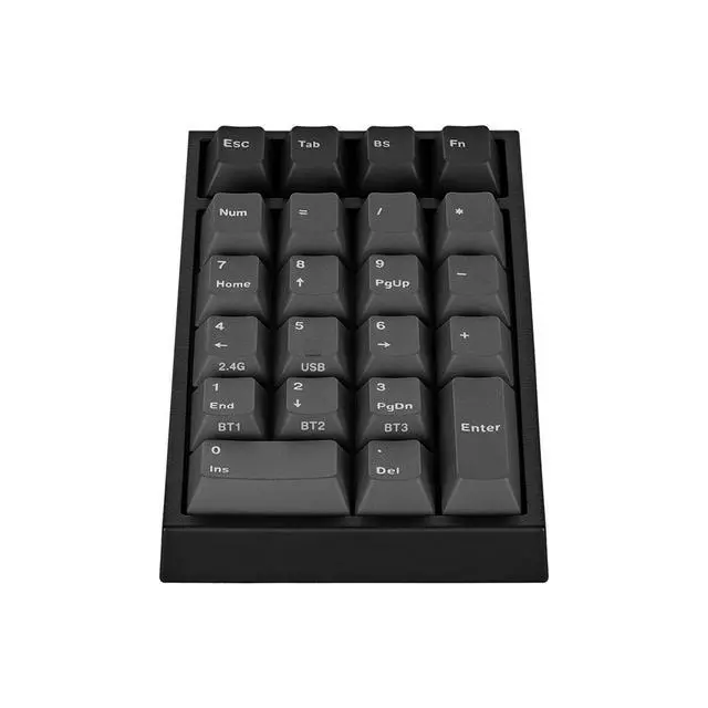 Alt view image 2 of 7 - Leopold FC220TP Ash White Leopold Hyacinth Hotswap Wireless RGB Numpad Keyboard Kailh Midnight Pro Silent