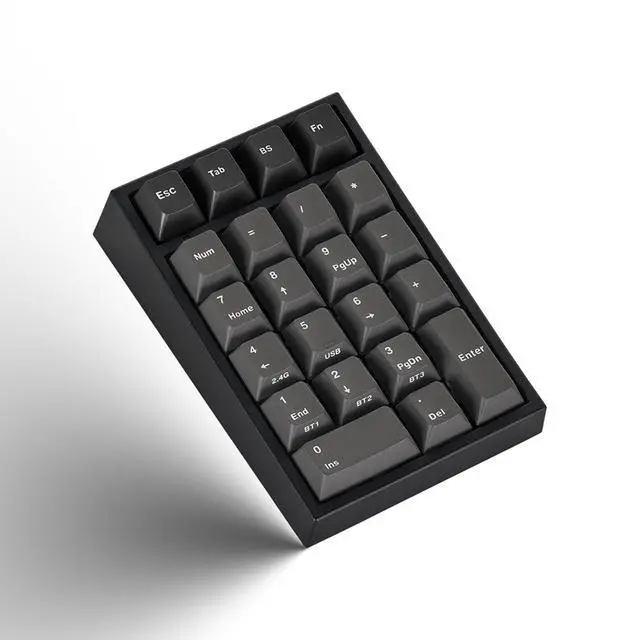 Alt view image 3 of 7 - Leopold FC220TP Ash White Leopold Hyacinth Hotswap Wireless RGB Numpad Keyboard Kailh Midnight Pro Silent