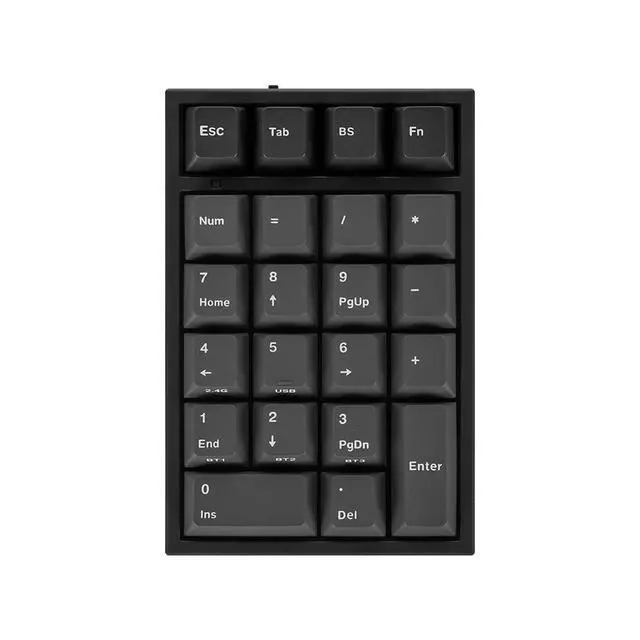 Alt view image 4 of 7 - Leopold FC220TP Ash White Leopold Hyacinth Hotswap Wireless RGB Numpad Keyboard Kailh Midnight Pro Silent