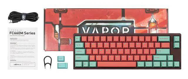 Alt view image 5 of 5 - Leopold x MK FC660M Vapor 65% Double Shot PBT Mechanical Keyboard Cherry MX Red