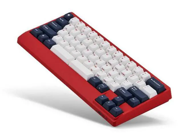 Alt view image 3 of 3 - Leopold FC650MDS White Blue Star PD 65% Double Shot PBT Mechanical Keyboard Cherry MX Blue