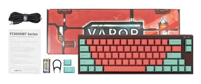 Alt view image 4 of 4 - Leopold x MK FC660MBT Vapor 65% Bluetooth Double Shot PBT Mechanical Keyboard Cherry MX Clear