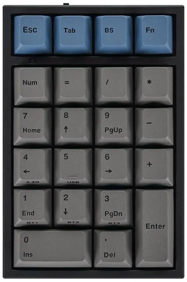 Alt view image 2 of 7 - Leopold FC220TP Grey Blue Hotswap Wireless RGB Numpad Keyboard Leopold Mage Sakura Silent