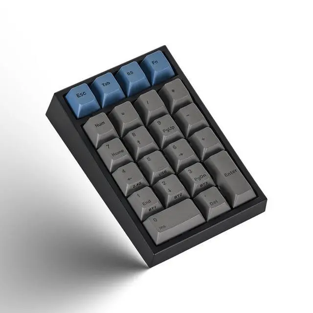 Alt view image 3 of 7 - Leopold FC220TP Grey Blue Hotswap Wireless RGB Numpad Keyboard Leopold Mage Sakura Silent