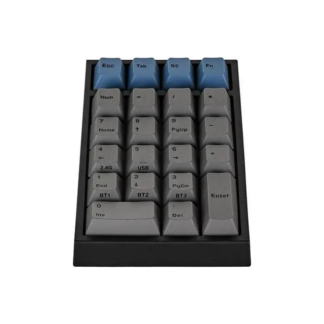 Alt view image 4 of 7 - Leopold FC220TP Grey Blue Hotswap Wireless RGB Numpad Keyboard Leopold Mage Sakura Silent