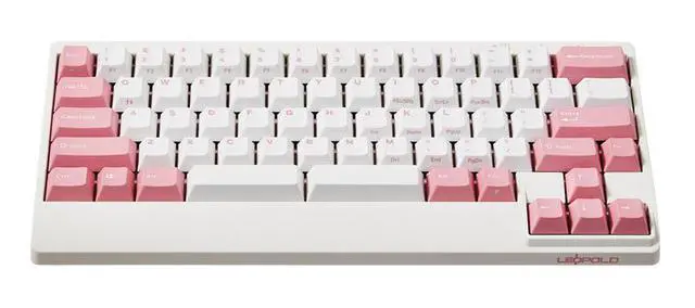 Alt view image 2 of 7 - Leopold FC650MDS White/Pink PD 65% Double Shot PBT Mechanical Keyboard Cherry MX Brown